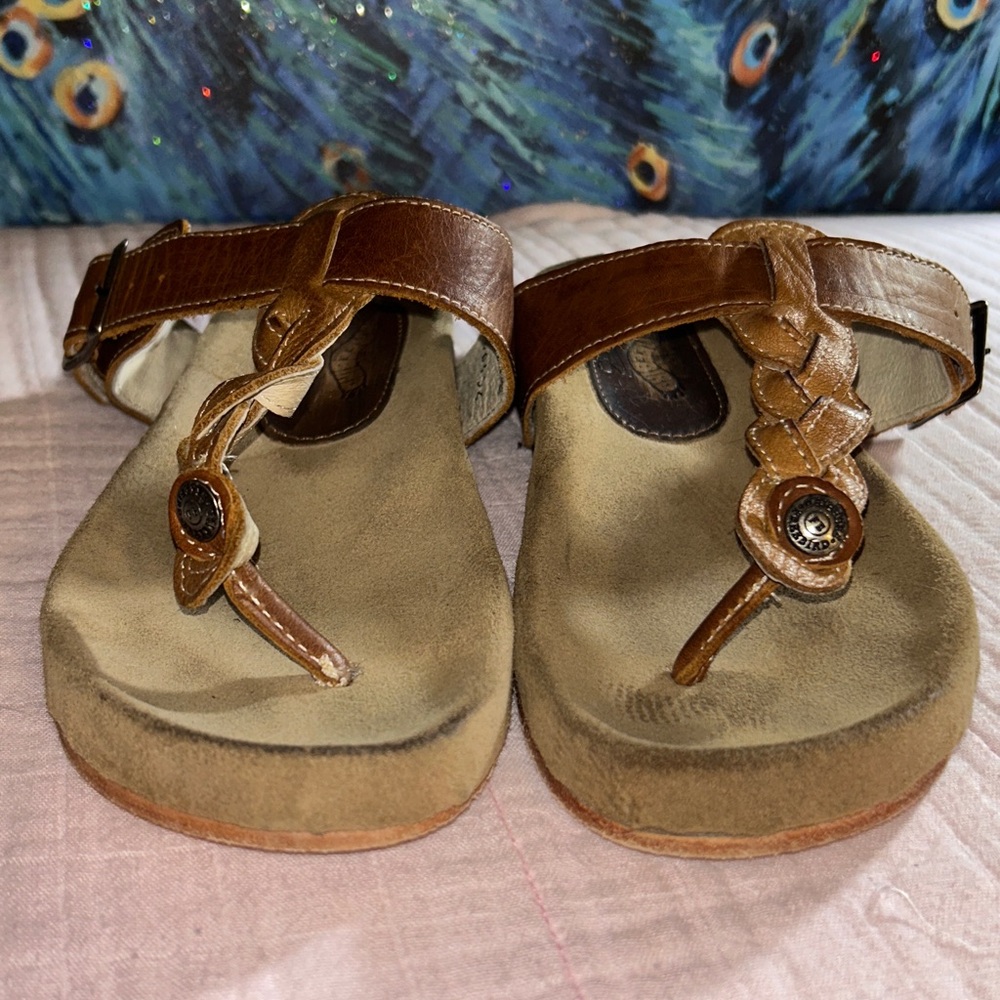 Freebird Athena Size 7 Leather Braided Thong Sandals - Picture 5 of 10
